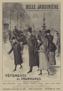 Publicités pour des vêtements en fourrure de Belle Jardinière, Paris - French School