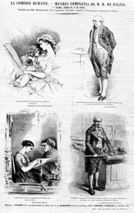 Page publicitaire pour les œuvres de Balzac - dans "Charivari", juillet 1842 - French School