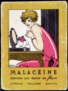 Carte postale publicitaire pour les produits de beauté Malacéïne. vers 1920. - French School