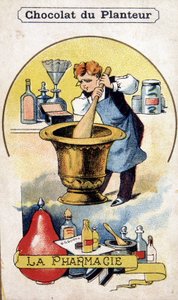 Carte postale publicitaire pour la chocolaterie du planteur - French School