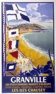 Affiche publicitaire pour Granville et les îles Chausey, XXe siècle Deb. - French School