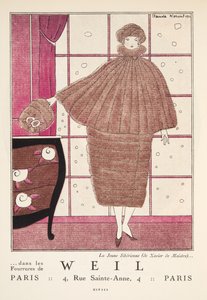 Publicité pour "Weil", de la Gazette de Bon Ton, pub. 1920 - French School