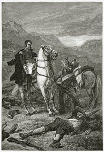 Après la Bataille, 19e siècle (gravure en noir et blanc) - French School