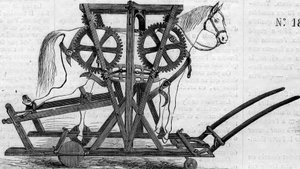 Machine agricole : un dispositif de suspension (ou travail portatif) utilisé pour immobiliser les chevaux ou le bétail avant de les traiter. Machine présentée au concours agricole de Paris en 1860. Gravure dans « Le Monde Illustré » n°172 du 28 juillet 186 - French School