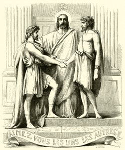 Aimez-vous les uns les autres (gravure) - French School