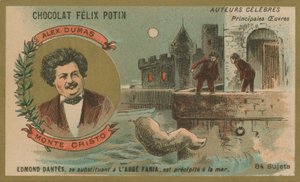 Alexandre Dumas et une scène du Comte de Monte-Cristo