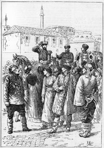 Alexandre de Battenberg - Alexandre Ier de Bulgarie ou Alexandre de Battenberg (1857-1893) arrive à Philippopoli pour proclamer l