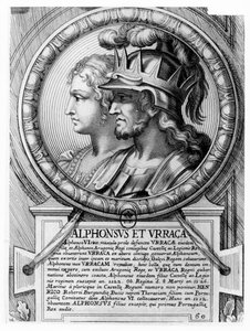 Alfonso I, le Batailleur, et Urraca (gravure)