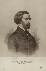 Alfred de Musset, dramaturge, romancier et poète français (lithographie) - French School
