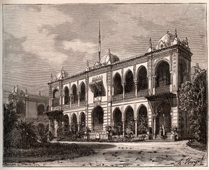 Alger - Palais du Gouverneur à Mustapha - gravure dans «La France illustrée: géographie, histoire, administration statistique» par V.A. Malt-Brown. 1884 - French School