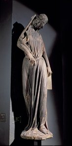 Figure allégorique de la Synagogue, du portail du transept sud de la cathédrale, c.1230