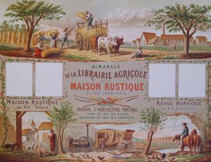 Almanach de la librairie agricole La Maison Rustique, vers 1860 (gravure en couleur) - French School