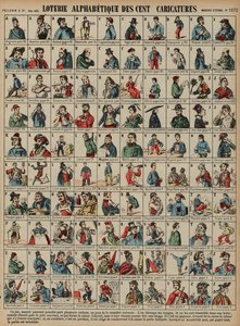 Loterie alphabétique de cent caricatures - French School
