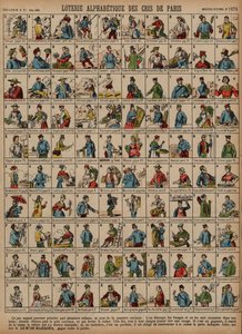 Loterie alphabétique des Cris de Paris - French School