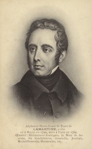 Alphonse de Lamartine (1790-1869), écrivain, poète et homme politique français (lithographie)