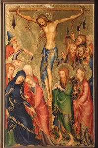 Altarolo del Bargello : crucifixion (diptyque du Bargello, crucifixion) - French School