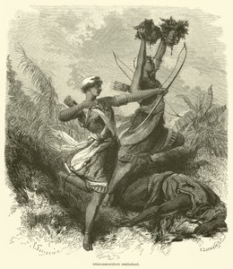 Amazones-archers combattant - French School