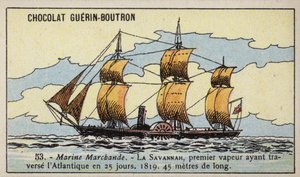 Bateau à aubes américain Savannah - French School