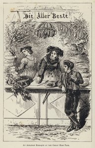 Une baraque alsacienne à la Grande Foire au Jambon (gravure) - French School