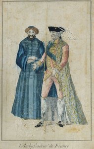 Un ambassadeur de France avec son dragoman, gravé par Moutier - French School