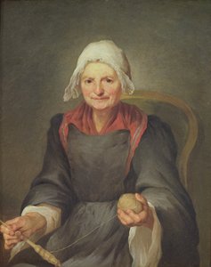 Une vieille femme filant