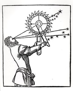 Un astrolabe, illustration de Cosmographia par Petrus Apianus (1495-1552), publiée à Paris par Vivant Gualtherot en 1551