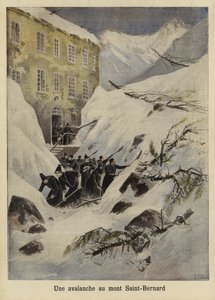 Une avalanche au col du Grand-Saint-Bernard, Suisse, 1897