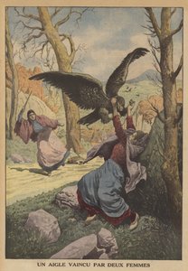 Un aigle vaincu par deux femmes - French School