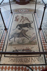 Vue intérieure du Château : mosaïque - French School