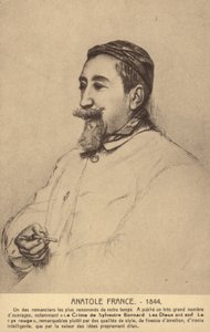 Anatole France (1844-1924), poète, journaliste et romancier français (lithographie)