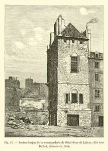 Ancien donjon de la commanderie de Saint-Jean de Latran, dite tour Bichat, démolie en 1854 - French School