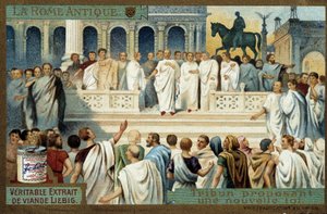 Rome antique : tribun proposant une nouvelle loi - French School