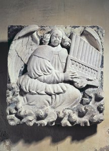 Ange musicien (bas-relief) - French School