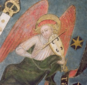 Ange musicien jouant de la viole (détail)