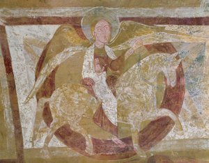 Ange à cheval, du plafond de la crypte