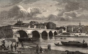 Angers - Maine-et-Loire dans la région Pays de la Loire - gravure dans "La France illustrée : géographie, histoire, administration statistique" par V.A. Malt-Brown. 1884 - French School