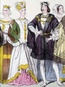 Anne de Bretagne et Charles VIII - dans "La monarchie française en estampes" - French School