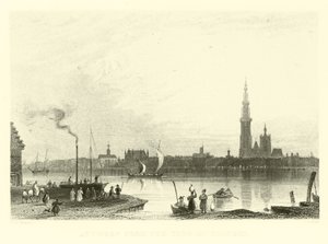 Anvers depuis la Tête de Flandre - French School