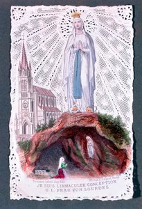 Apparition de Notre-Dame de Lourdes, gravée par Bouasse-Lebel, c.1867 - French School