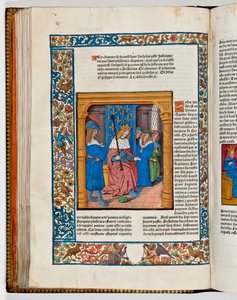 Archélaüs sur le trône après la mort de son père Hérode le Grand, 4 av. J.-C. (impression en couleur) - French School