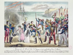 Arrivée de Sa Majesté Ferdinand VII et de sa famille à Porte Sainte Marie, 1er octobre 1823, 1823 - French School