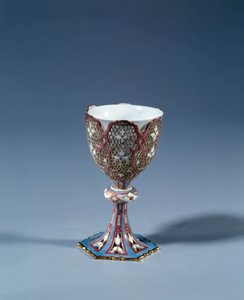 Art France: Tasse sur support mobile formant un présentoir. Porcelaine dure - French School