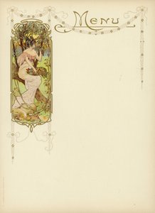 Design Art Nouveau pour un menu - French School