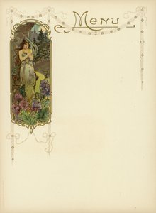 Design Art Nouveau pour un menu - French School