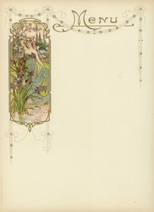 Design Art Nouveau pour un menu
