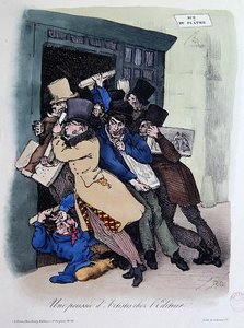 Artistes assiégeant la porte de l