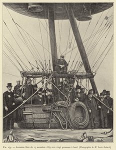Ascension libre du 17 novembre 1889 avec vingt personnes à bord - French School