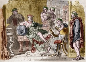 Aspasie de Milet, courtisane grecque du Ve siècle av. J.-C. Gravure