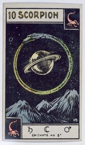 Carte de tarot astrologique représentant le Scorpion