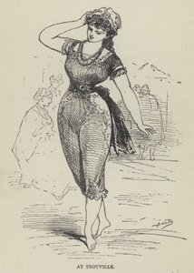 À Trouville (gravure) - French School